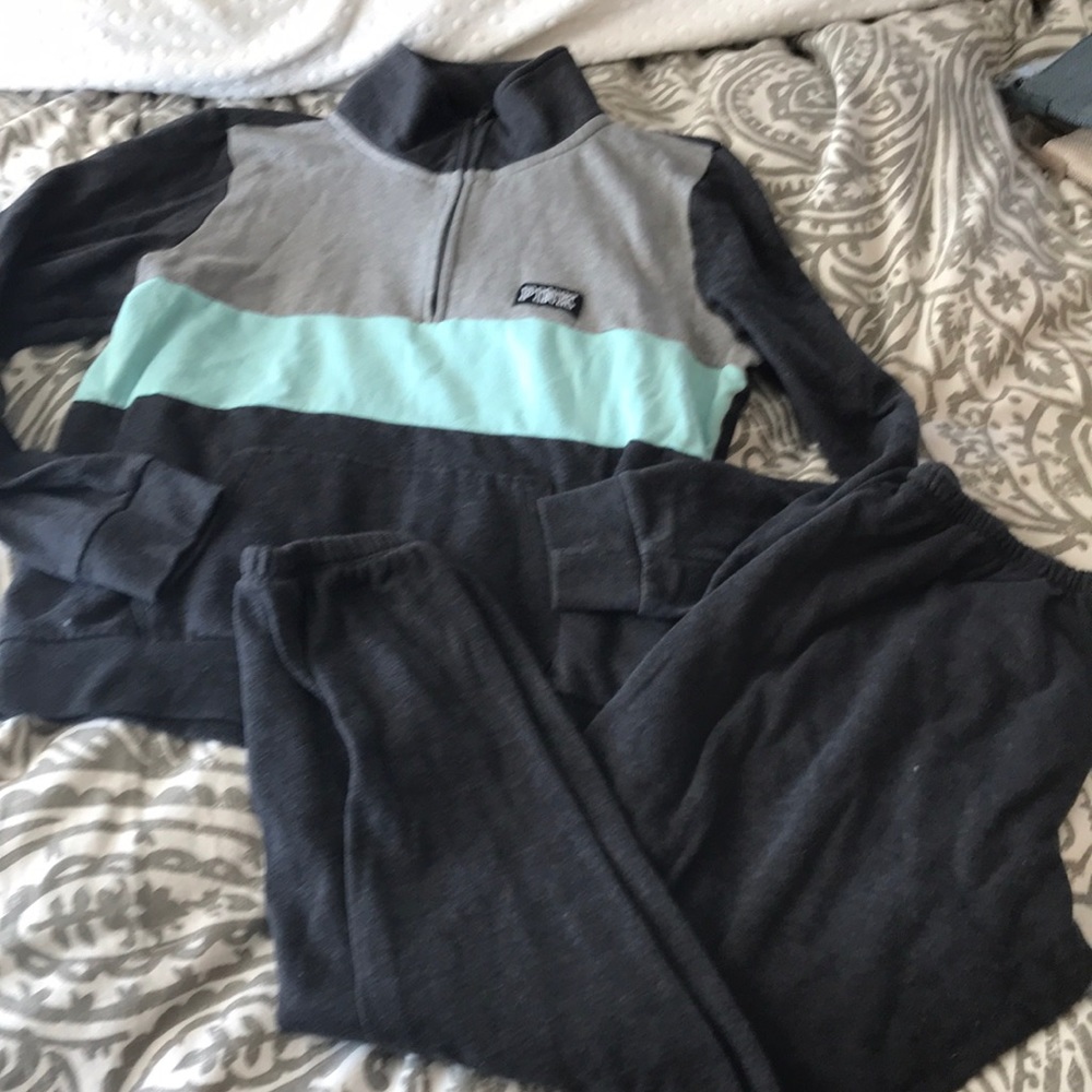 Victoria secret pink sweat suit grey